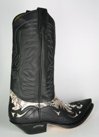 3241 Cowboy boots Sendra IBIZA black Python Natural