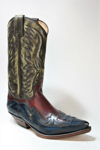 3242 Sendra Cowboystiefel Hurricane Azul Rojo
