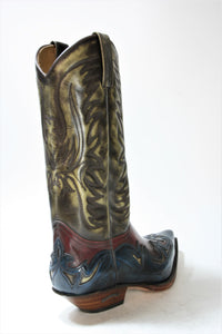 3242 Sendra Cowboystiefel Hurricane Azul Rojo