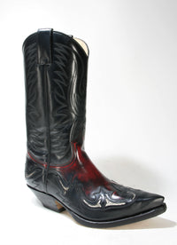 3242 Sendra Boots Flor. Negro Flor. Rojo