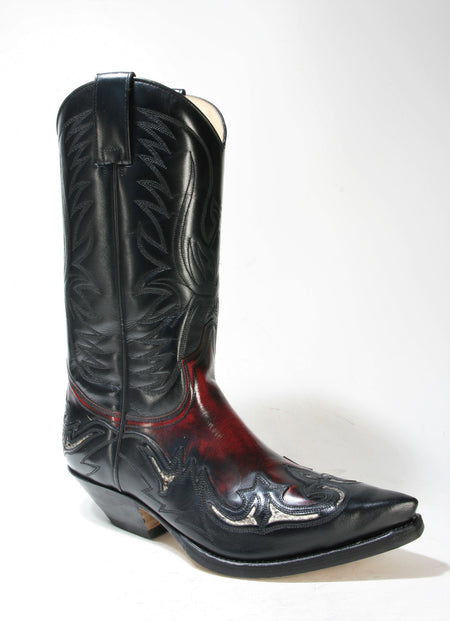 3242 Sendra Boots Flor. Negro Flor. Rojo