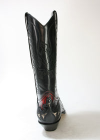 3242 Sendra Boots Flor. Negro Flor. Rojo