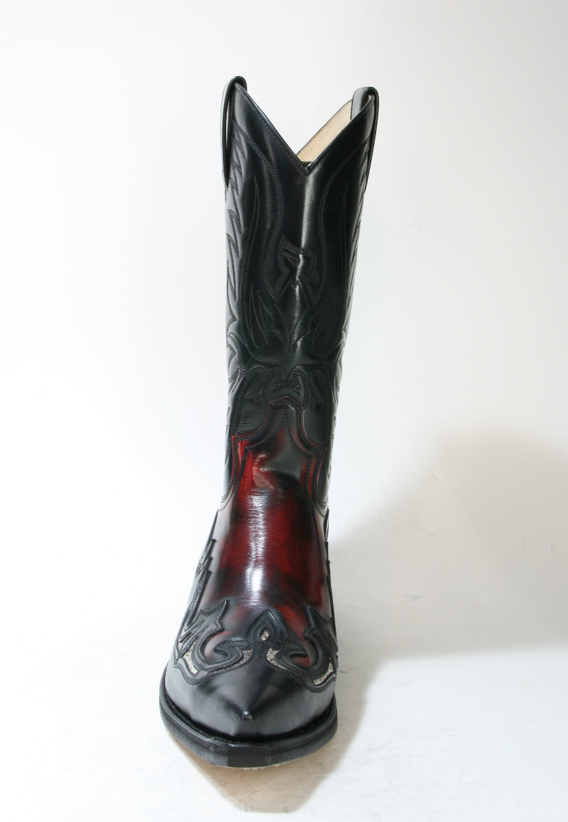 3242 Sendra Boots Flor. Negro Flor. Rojo
