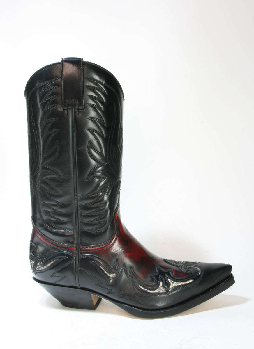 3242 Sendra Boots Flor. Negro Flor. Rojo