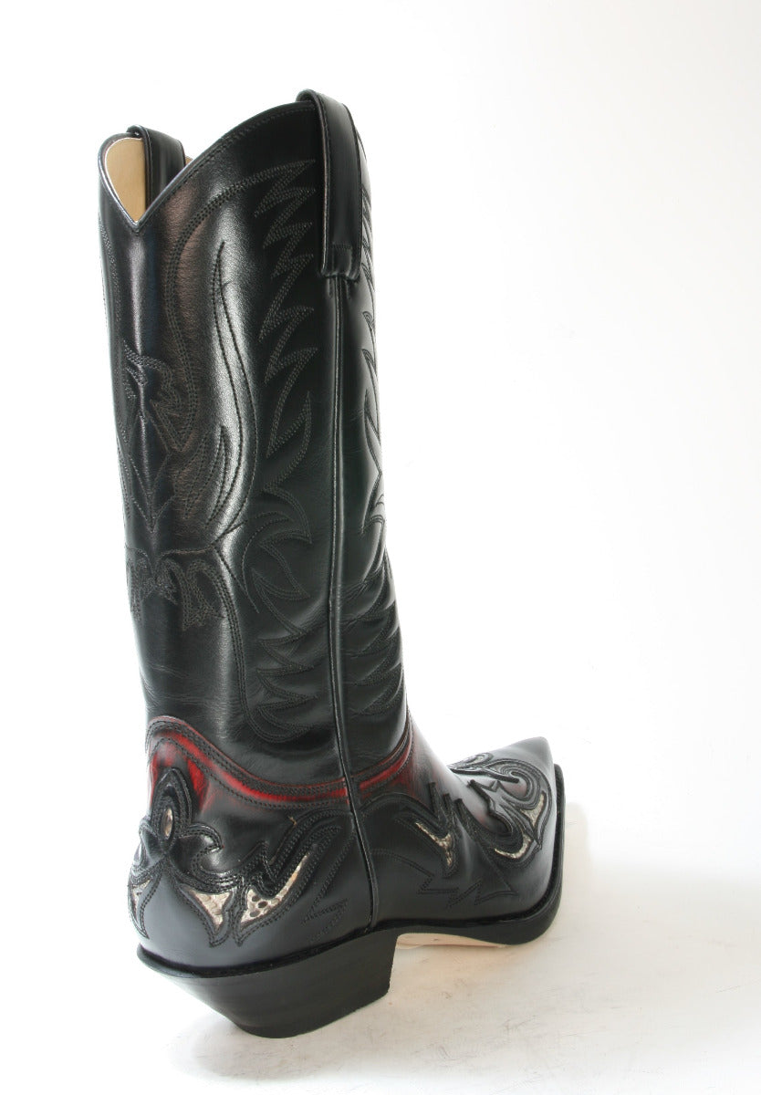 3242 Sendra Boots Flor. Negro Flor. Rojo