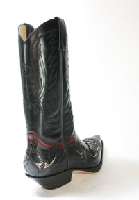 3242 Sendra Boots Flor. Negro Flor. Rojo