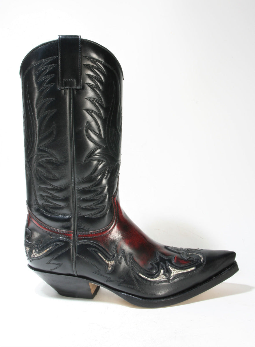 3242 Sendra Boots Flor. Negro Flor. Rojo