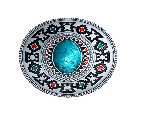 32454 Buckle Gürtelschnalle Türkis Native American