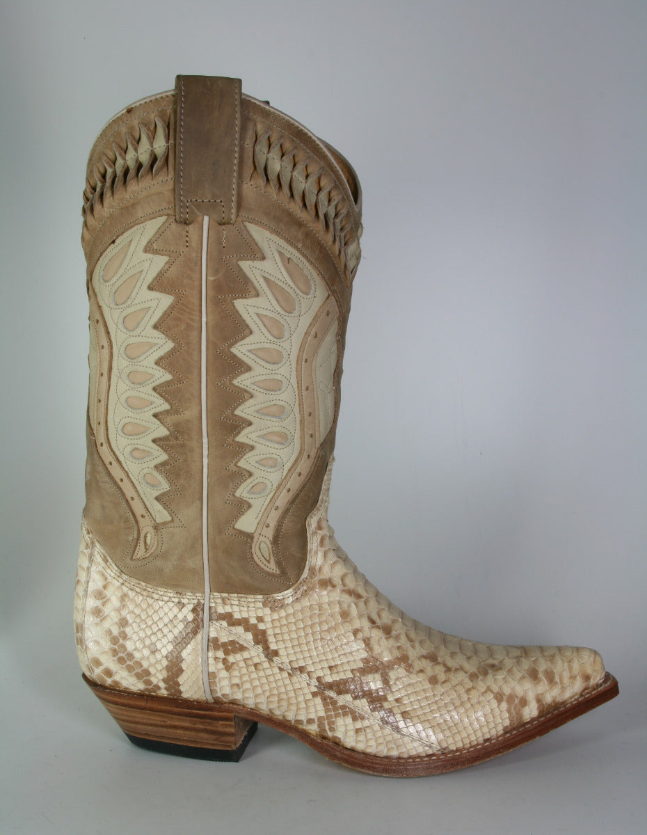 3588 Sendra Cowboystiefel Python Barr. Natural