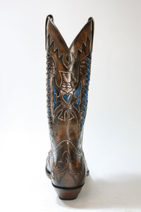 3840 Sendra Cowboystiefel Natur Antic Jacinto