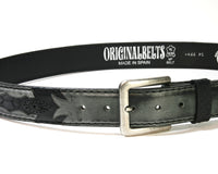 4466 Leather belt Evonne Gris Python Negro