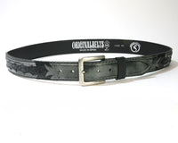 4466 Leather belt Evonne Gris Python Negro