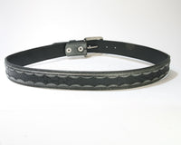 4466 Leather belt Evonne Gris Python Negro