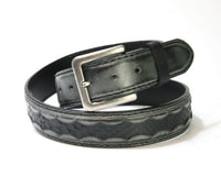 4466 Leather belt Evonne Gris Python Negro