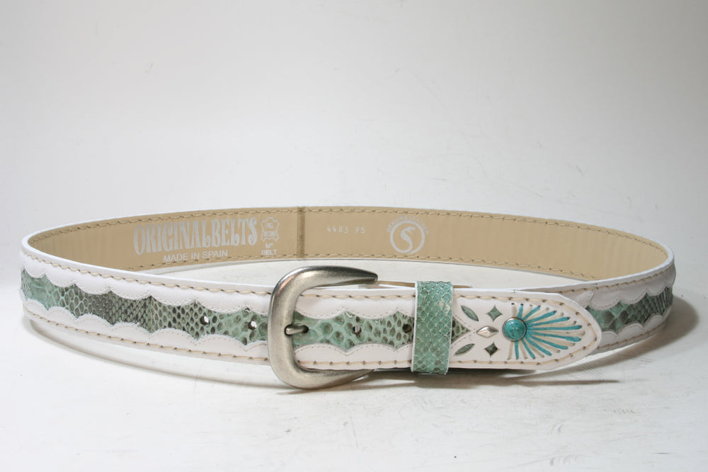 4483 Belt Blanco Python Turquesa Original belts
