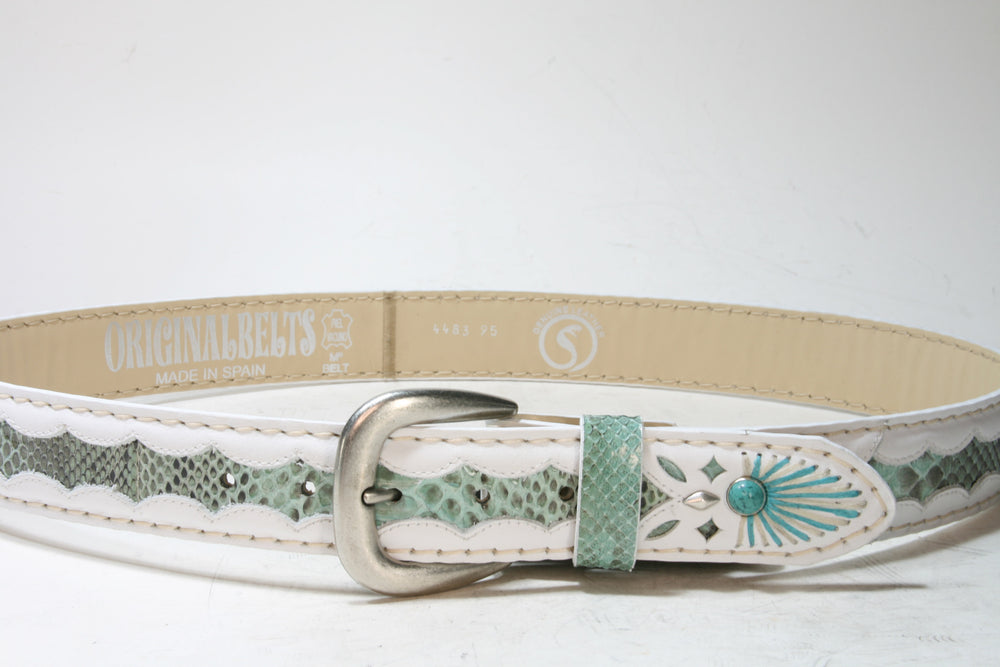 4483 Belt Blanco Python Turquesa Original belts