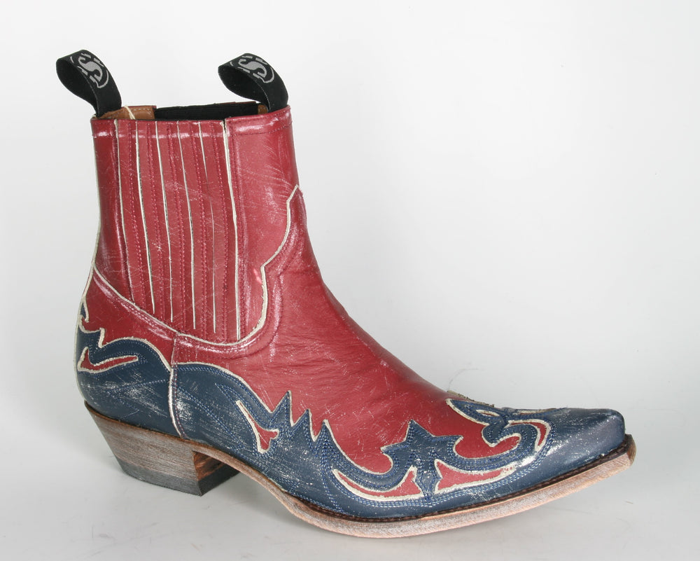 4660 Sendra Stiefeletten Raspado Azul Rojo