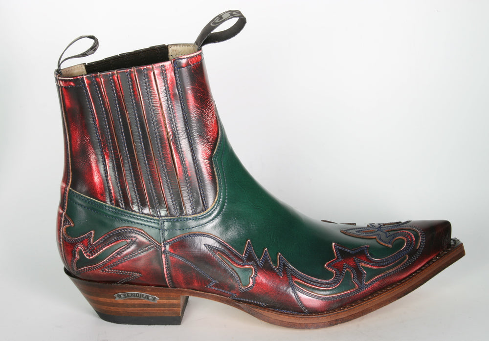 4660 Sendra Stiefeletten Denver Rojo Flor. Verde