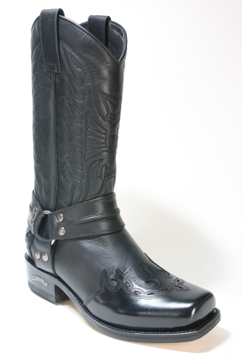 4980 Sendra Boots Bikerboots Flor. Negro Spr. Negro