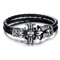 LB112 Lederarmband Black Lilie