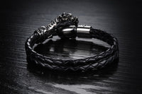 LB112 Lederarmband Black Lilie