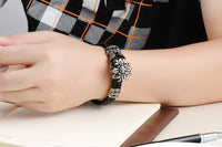 LB112 Lederarmband Black Lilie