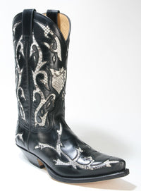 5059 Sendra Boots Cowboy boots Ciclon Negro Python Blanco