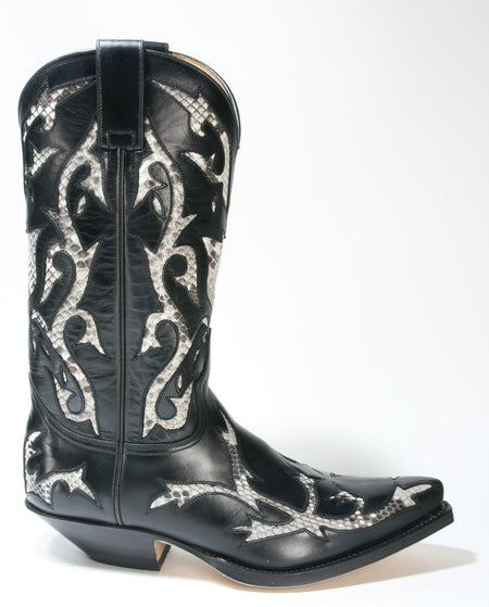 5059 Sendra Boots Cowboy boots Ciclon Negro Python Blanco