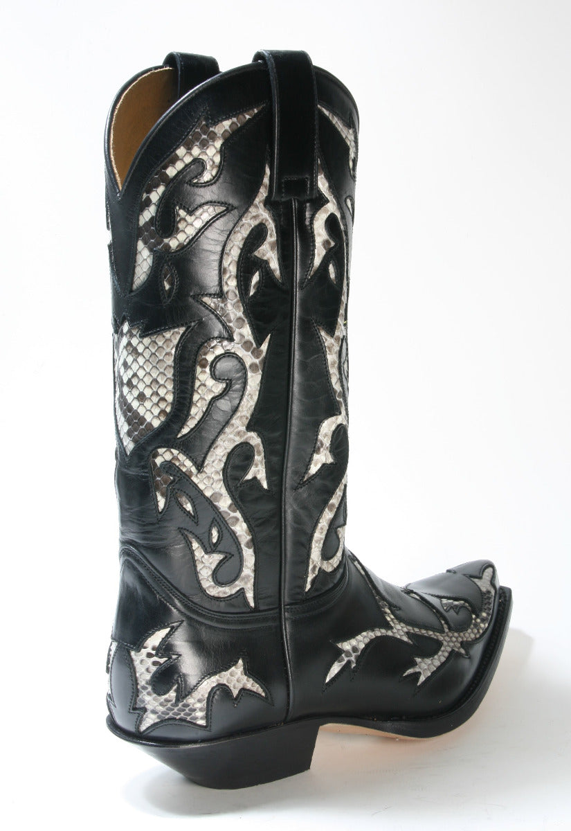 5059 Sendra Boots Cowboy boots Ciclon Negro Python Blanco