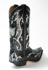 5059 Sendra Boots Cowboy boots Ciclon Negro Python Blanco