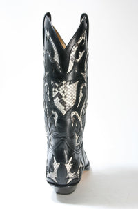 5059 Sendra Boots Cowboy boots Ciclon Negro Python Blanco