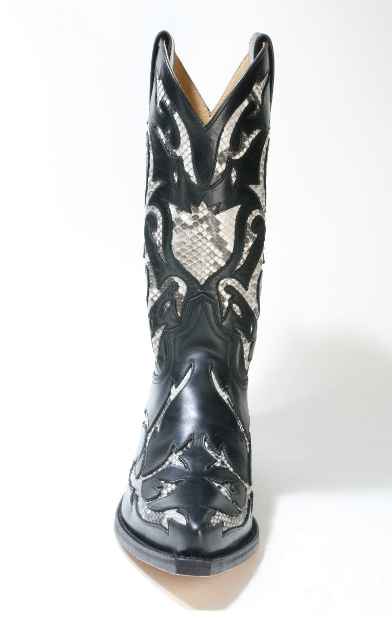 5059 Sendra Boots Cowboy boots Ciclon Negro Python Blanco
