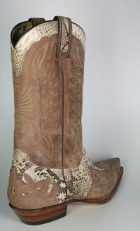 5119 Sancho Cowboystiefel Castano Python Natural