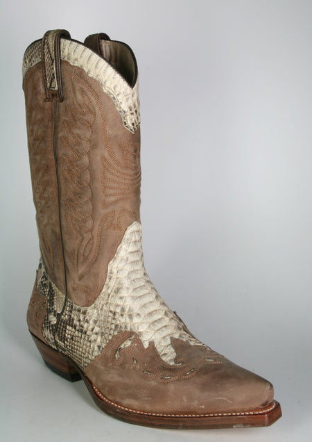 5119 Sancho Cowboystiefel Castano Python Natural