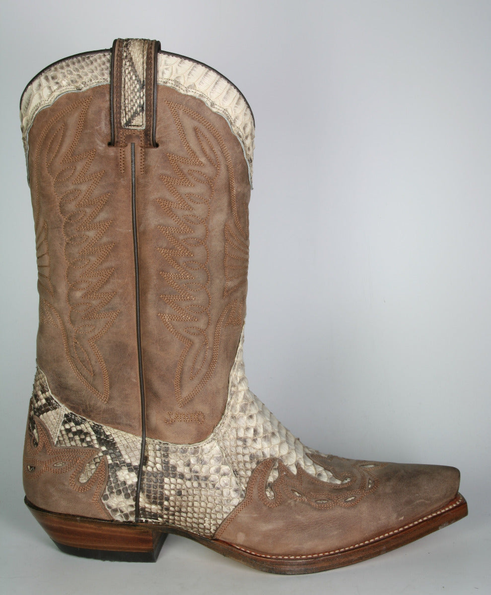 5119 Sancho Cowboystiefel Castano Python Natural