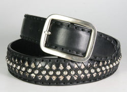 511 Sendra Ledergürtel schwarz Pythonleder Nieten