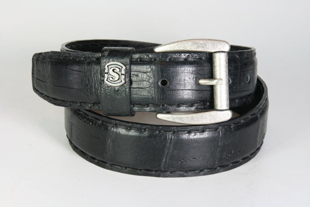 5275 Sendra Gürtel Echtes Kaimanleder schwarz
