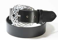 529 Vittozzi leather belt black western buckle