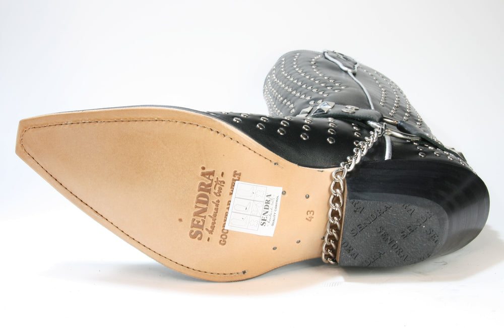 5421 Cowboystiefel Sendra schwarz mit Nieten