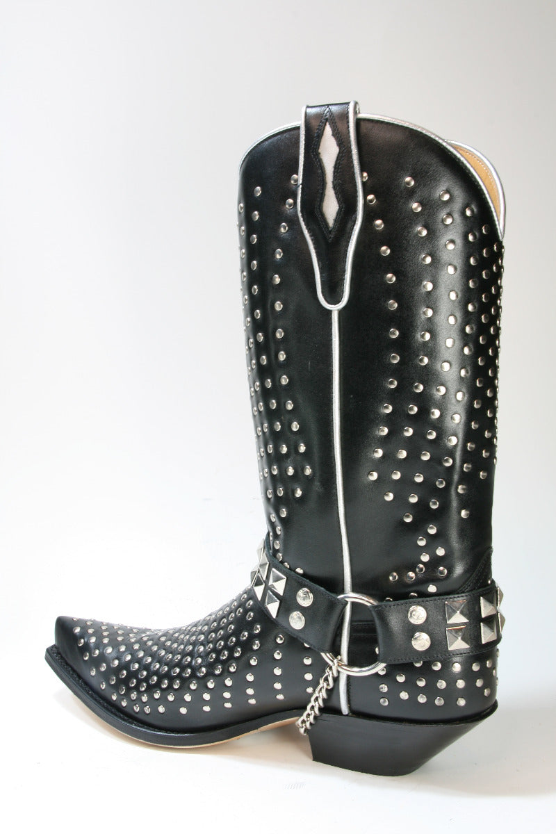 5421 Cowboystiefel Sendra schwarz mit Nieten
