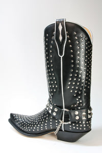 5421 Cowboystiefel Sendra schwarz mit Nieten
