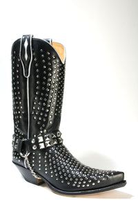 5421 Cowboystiefel Sendra schwarz mit Nieten