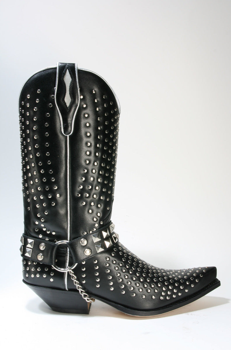 5421 Cowboystiefel Sendra schwarz mit Nieten