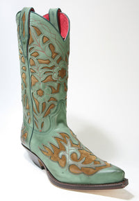 5529 Sendra Cowboystiefel N. Verde Botella Brass