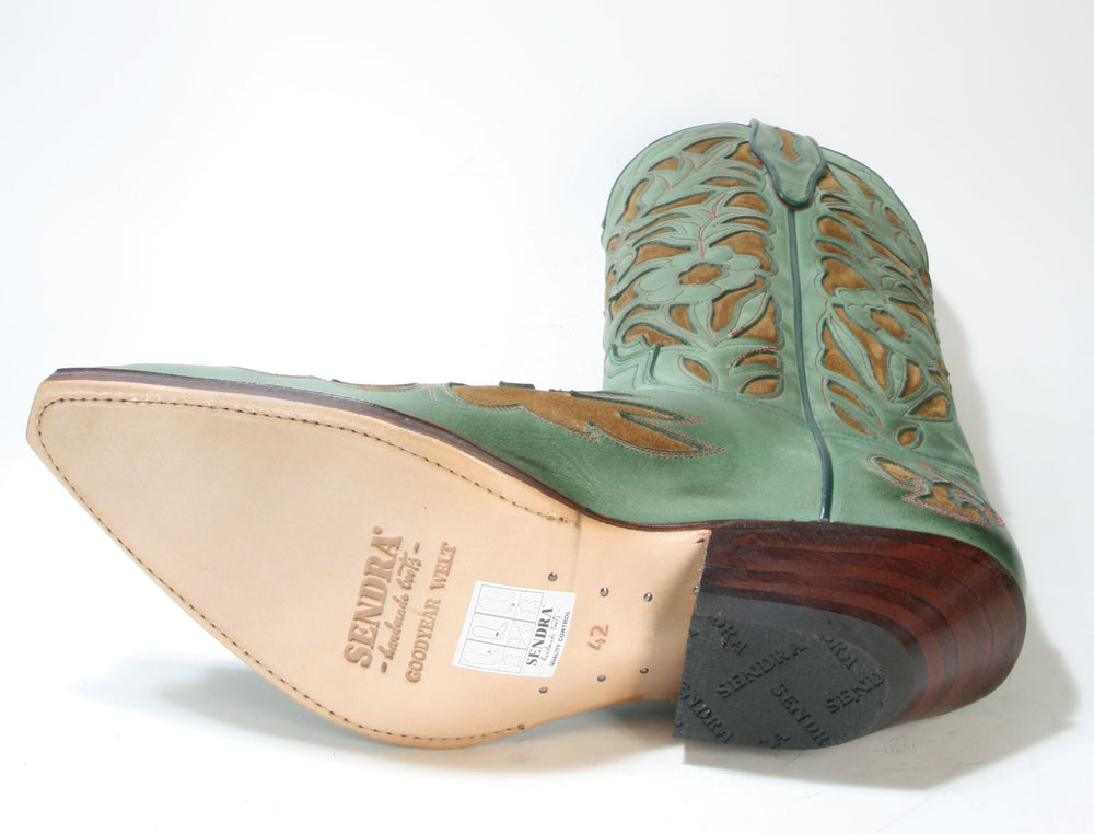 5529 Sendra Cowboystiefel N. Verde Botella Brass
