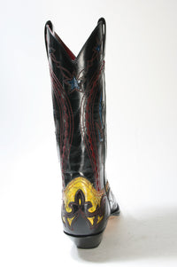 6033 Sendra Boots Flora Negro Python Amarillo
