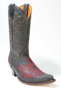 6056 Sendra Cowboystiefel JAVI Mad Dog Grafit rote Nähte