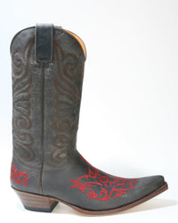 6056 Sendra Cowboystiefel JAVI Mad Dog Grafit rote Nähte