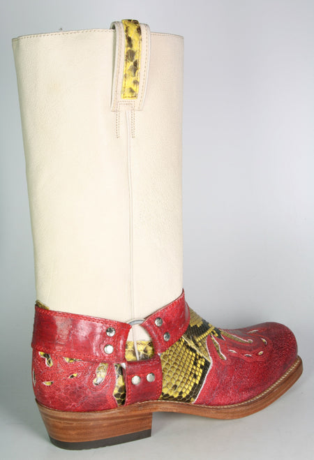 6074 Sancho biker boots Quersia Rojo Python yellow