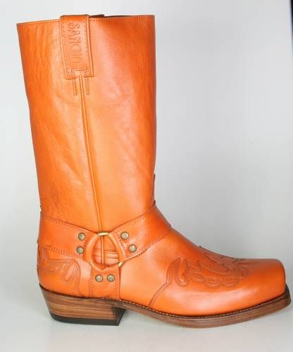 6074 Sancho biker boots flame orange